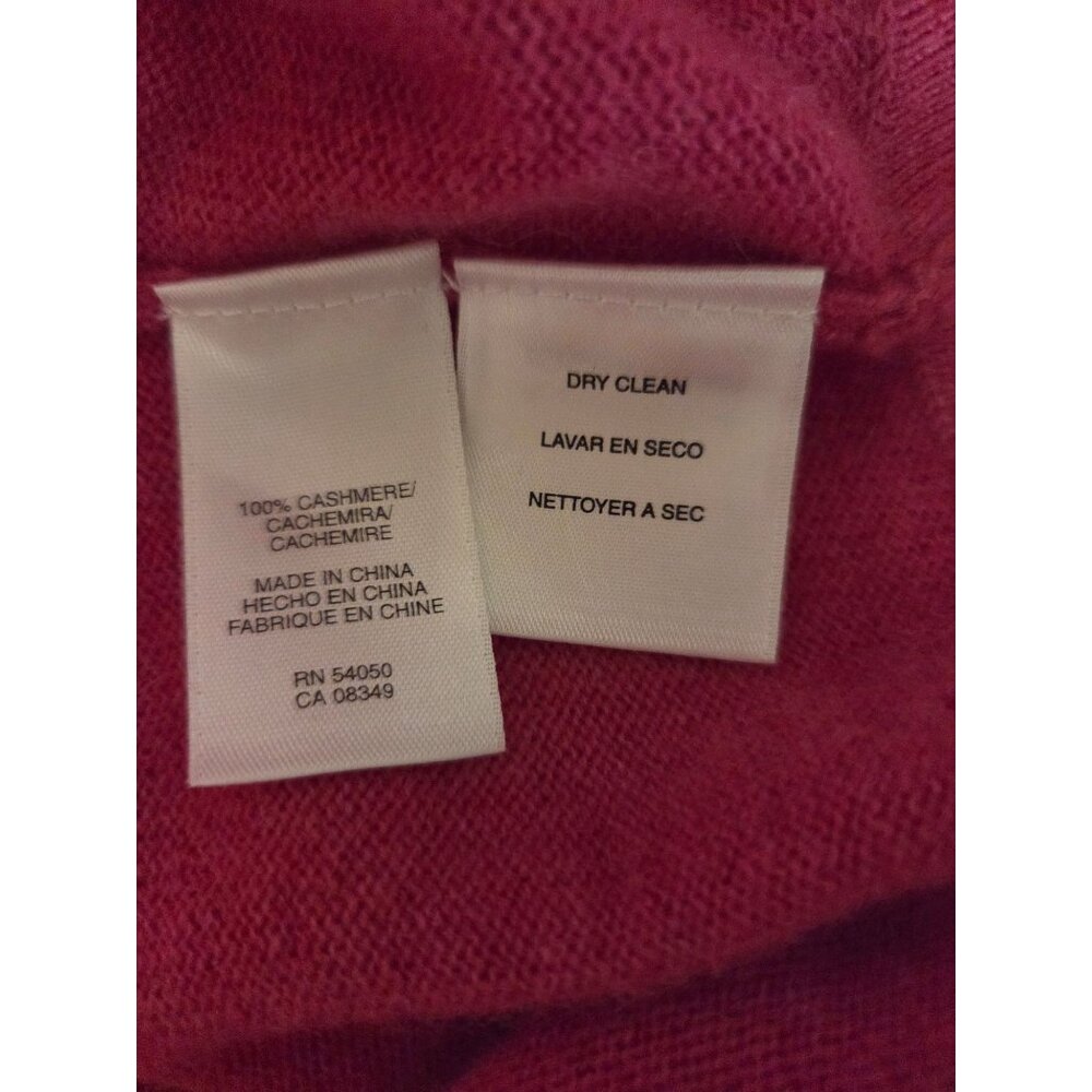 Anne Klein Pink Cashmere Sweater Womens M Pullover Pleated Neckline Classic - Picture 5 of 7
